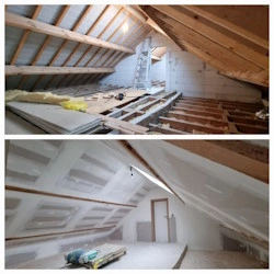 Aménagement d'un grenier à Liège - avant/après