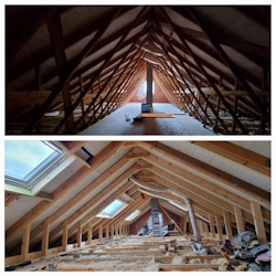 transformation de charpente avant/après