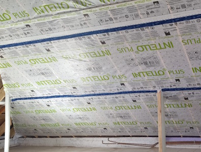 Aménagement d'un grenier à Braine L'Alleud - Suite de l'étanchéité à l'air, placement du TESCON VANA