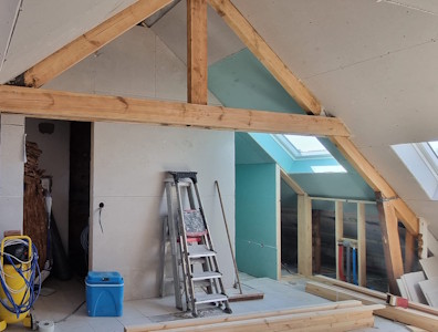 Aménagement d'un grenier à Braine L'Alleud - Création des cloisons