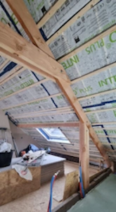 Création d'une ferme de charpente (à Beersel) pour renforcer la toiture (1)